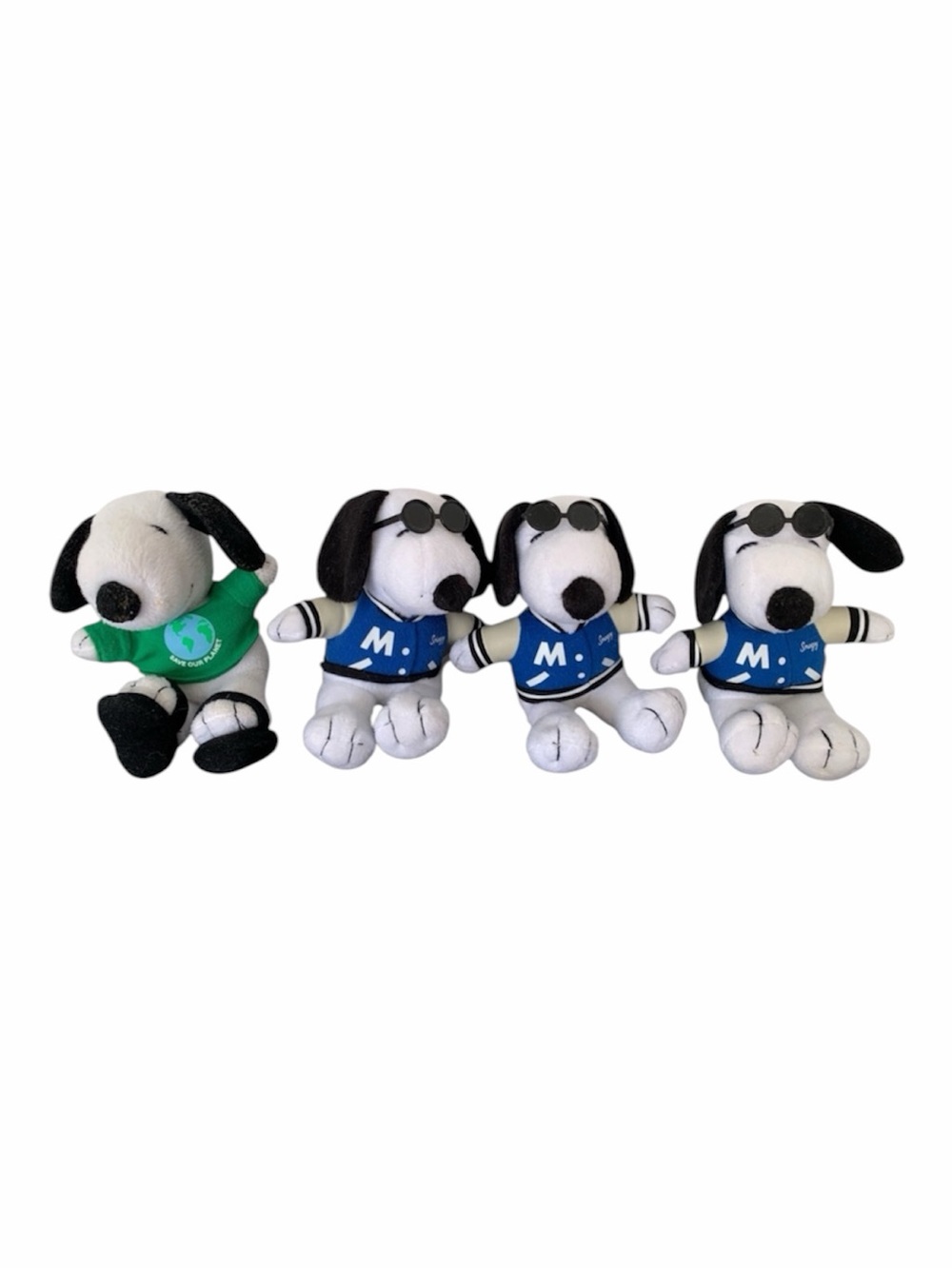 MetLife Snoopy Plush Stuffed Animal Lot of 4 Peanuts Gang Small Toy Set White